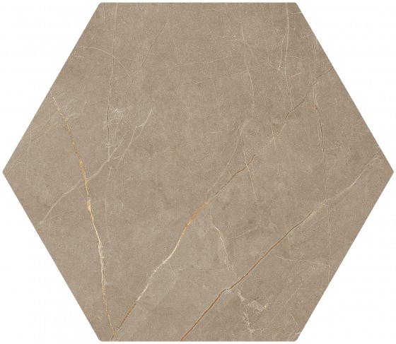 Marblehex Hexagon Pulpis Taupe Porcelain Floor and Wall Tile 200x240mm